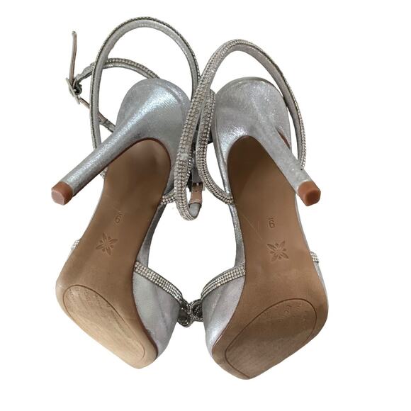 BCBG Idly Crystal Bow Ankle Strap Heel Rhinestone Size 9 NEW Pointed Toe Pump - Picture 8 of 12